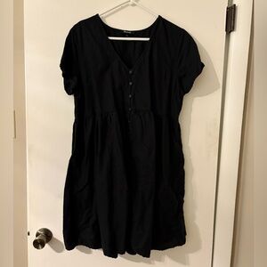 Madewell Classic Linen Black Dress